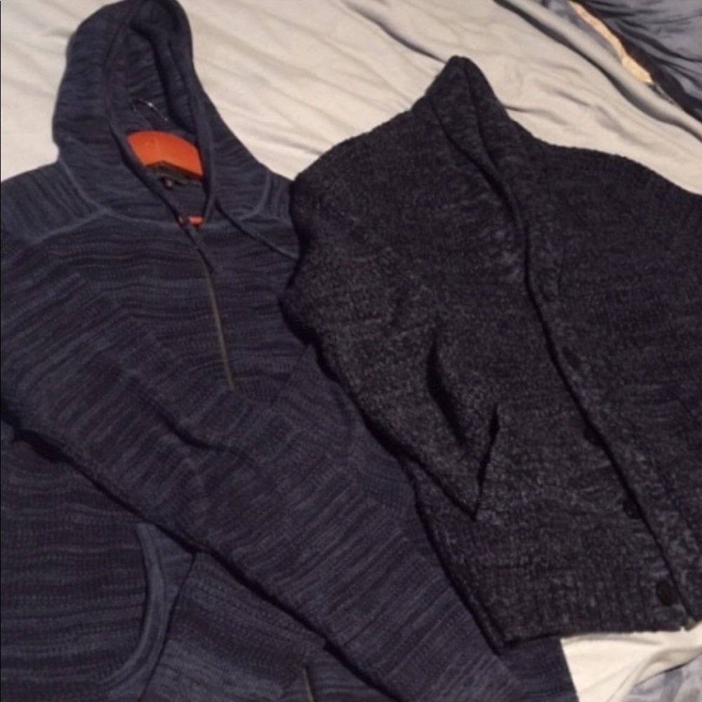 (2)  Cardigan Sweater & Hoodie